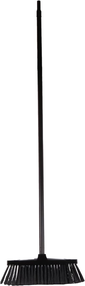 Goedkoopste Bezem zacht Steel - Zwart - indoor EN outdoor - Stevige verbinding - Duurzaam - Afmetingen 130 cm x 35 cm x 9cm (lxbxh