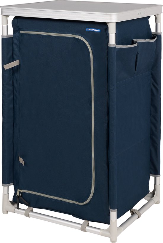 CamPart Travel Campingkast Nantes CU-0410 - 57 x 47 x 97 cm - Inclusief Opbergtas - Donkerblauw
