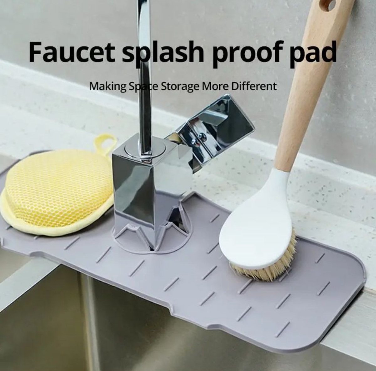 Tapis de protection d'évier Contre l'eau - anti-goutte - Zwart