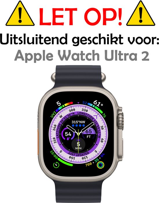 Screenprotector Geschikt voor Apple Watch Ultra 2 Screenprotector Bescherm Glas Screen Protector - Screenprotector Geschikt voor Apple Watch Ultra 2 (49 mm) Gehard Glas - 2 Stuks