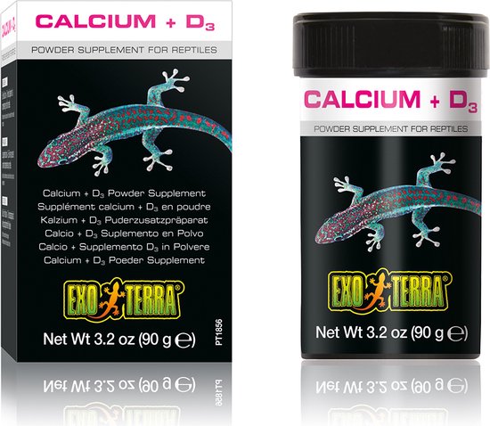 Exo Terra Calcium + Vitamine D3 - Reptielenvoer - 90gr