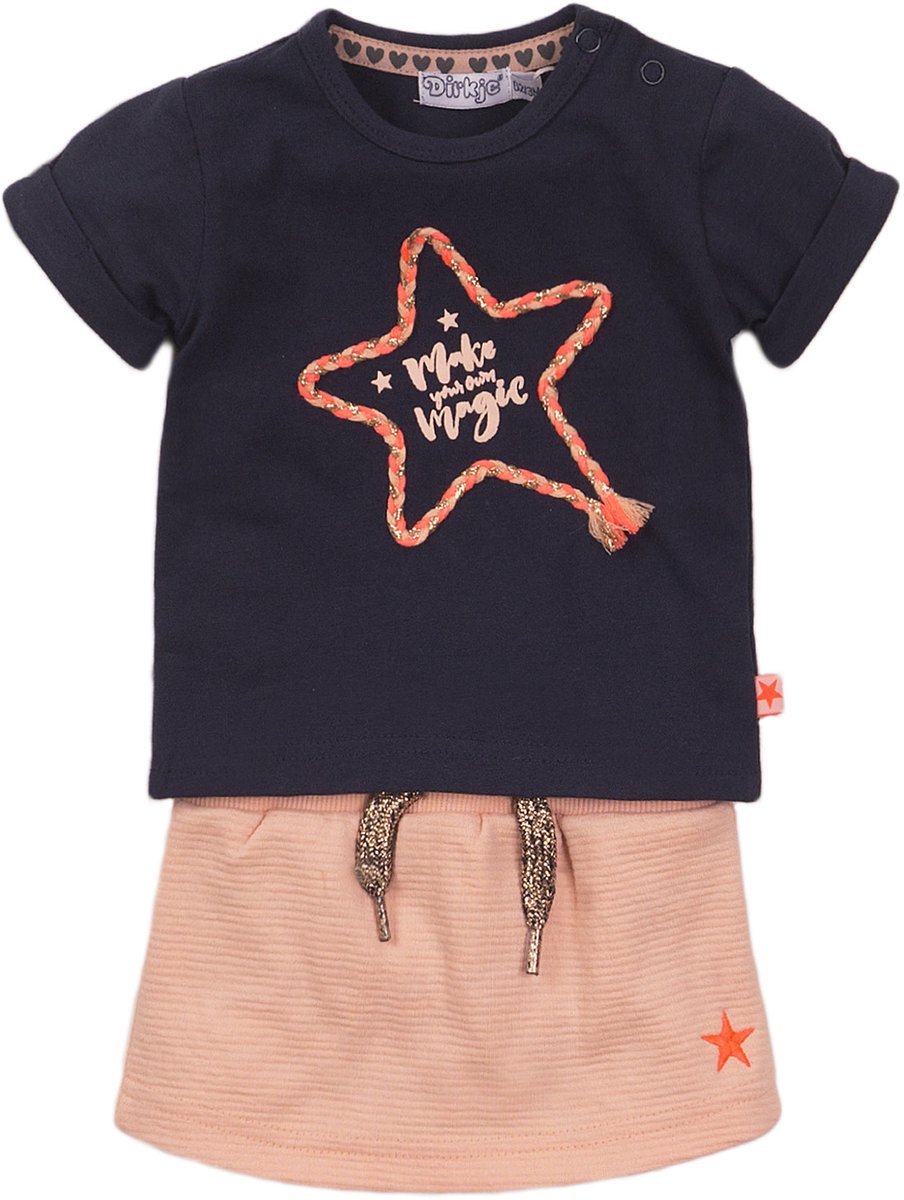 Dirkje 2-Delige Set Rok Shirt Star Navy