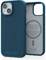 Njord Collections Fabric Telefoonhoesje - Geschikt voor iPhone 15 - 2M valbestendig - 100% gereycled materiaal - Mag Compatibel – Deep Sea