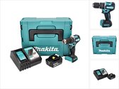 Makita DHP 487 RT1J accu klopboormachine 18 V 40 Nm borstelloos + 1x oplaadbare accu 5.0 Ah + lader + Makpac