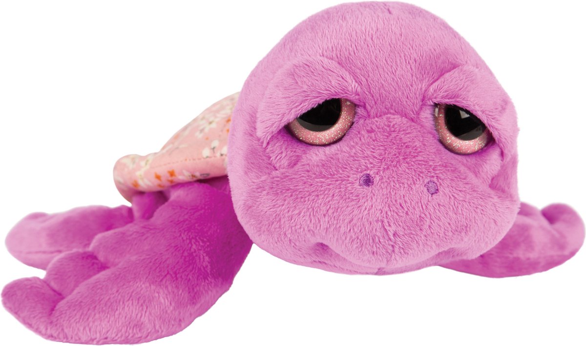 Suki Gifts pluche zeeschildpad Jules knuffeldier - cute eyes - paars - 24 cm - Hoge kwaliteit