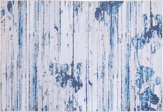 BURDUR - Laagpolig vloerkleed - Blauw - 140 x 200 cm - Polyester