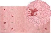 YULAFI - Modern vloerkleed - Roze - 80 x 150 cm - Wol