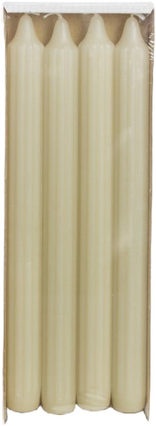 Rustik Lys grooved dinerkaarsen pistache set van 4 -  paraffine - Ø 2,1 centimeter x 24 centimeter