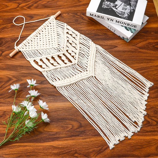 Nice Dream Macramé dromenvanger voor slaapkamers van volwassenen, grote boho-wanddecoratie met 5 weefsels met bladeren, houten kralen en kwastjes, als woondecoratie, ambachtelijk cadeau Nice Dream Macramé dromenvanger voor slaapkamers van volwassenen, grote boho-wanddecoratie met 5 weefsels met bladeren, houten kralen en kwastjes, als woondecoratie, ambachtelijk cadeau