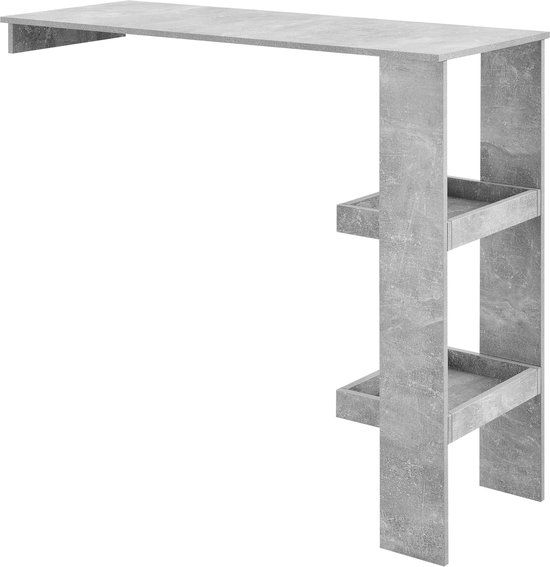 Bartafel Sölvesborg Wandmontage 120x45x106 Cm Wit - Met 2 Opbergplanken