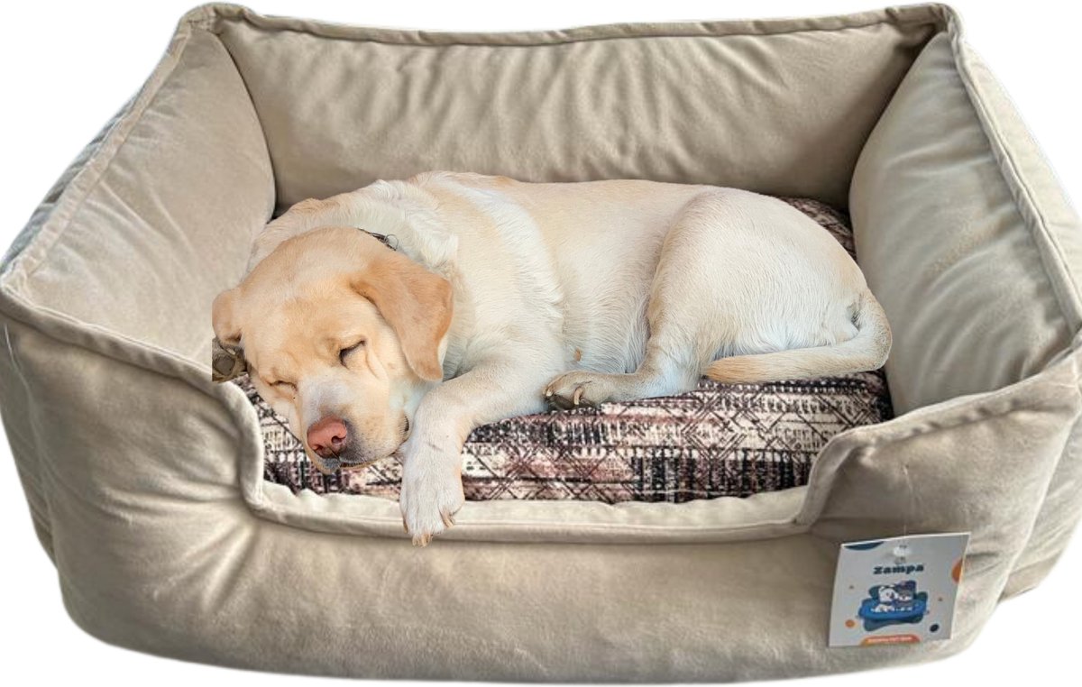 Lavida Home Tomy Hondenmand-Luxe Hondenbed - Hondenkussen- Kattenmand -Premium Kwaliteit-Hondenmand -Deierenmand -Wasbaar- Beige - 75x60x25cm
