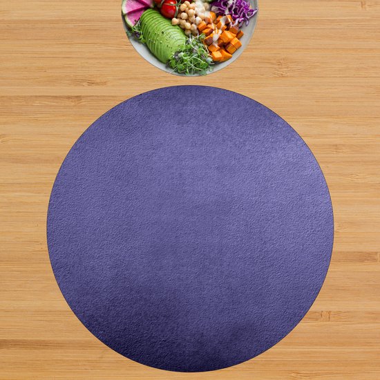 BWK Luxe Ronde Placemat - Paarse Vegen Achtergrond - Set van 2 Placemats - 50x50 cm - 2 mm dik Vinyl - Anti Slip - Afneembaar