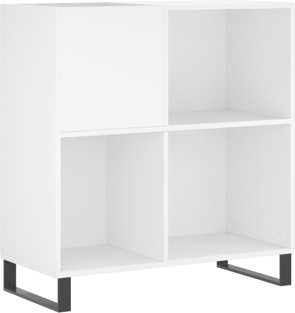 vidaXL - Platenkast - 84,5x38x89 - cm - bewerkt - hout - wit