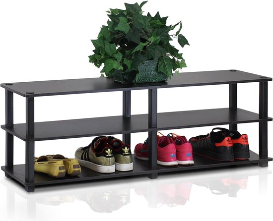 Furinno Just 3-Tier Turn-N-Tube Eindtafel, 2-Pack, Wit (Espresso)/Wit