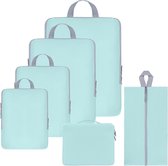 Compression Packing Cubes, 6 Set Koffer Organizer für Travel Essentials, Compression packing cubes, travel accessories, Compressie Zakken Bbagage, Blauw