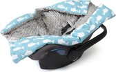 zachte wikkeldeken voor babyzitje - Babydeken compatibel met Maxi Cosi en wandelwagen - Universeel en geschikt voor driepuntsgordel - Walvis