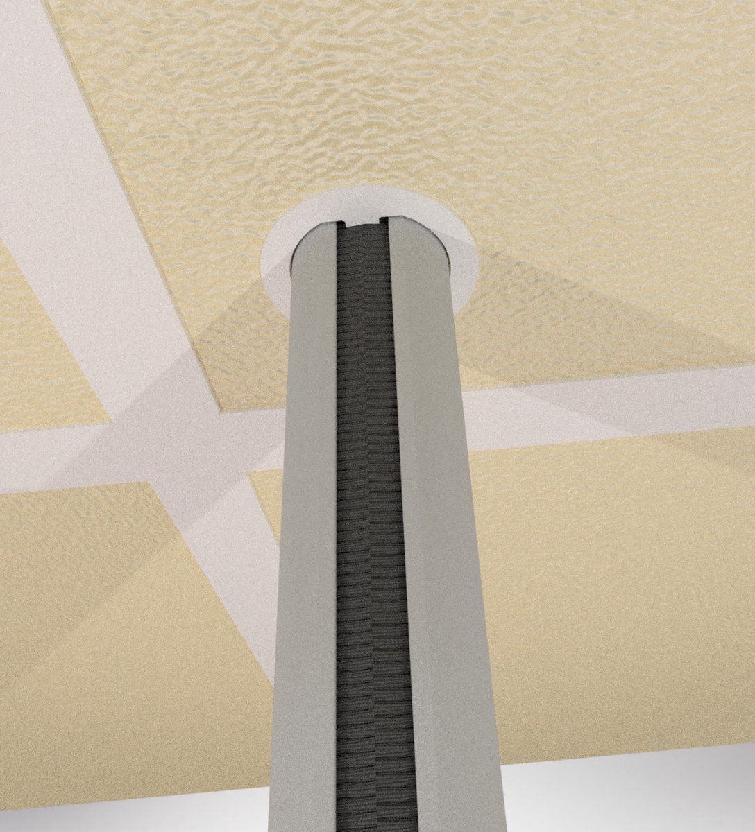 Qbryte Buiszuil V2 - 300 cm - geanodiseerd aluminium - aluminium kabelzuil - rond - geschikt voor VESA mount en contactdozen - incl voet en topsteun