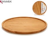 2 x Groot table d'apéritif ronde en Bamboe | Ø 30 cm | Épaisseur 1,5 cm | Au service de l'école