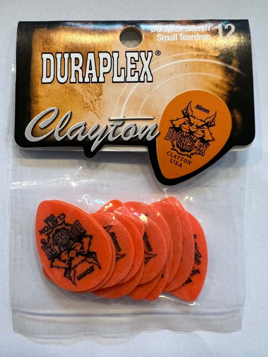 Clayton - Duraplex - small teardrop plectrum - 0.60 mm - 12-pack