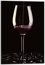 Acrylglas - Wijn - Wijnglas - Drank - Scherven - Schenken - Rood - 40x60 cm Foto op Acrylglas (Met Ophangsysteem)