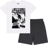 Batman - Jongens witte en grijze pyjama met korte mouwen, zomerpyjama / 158