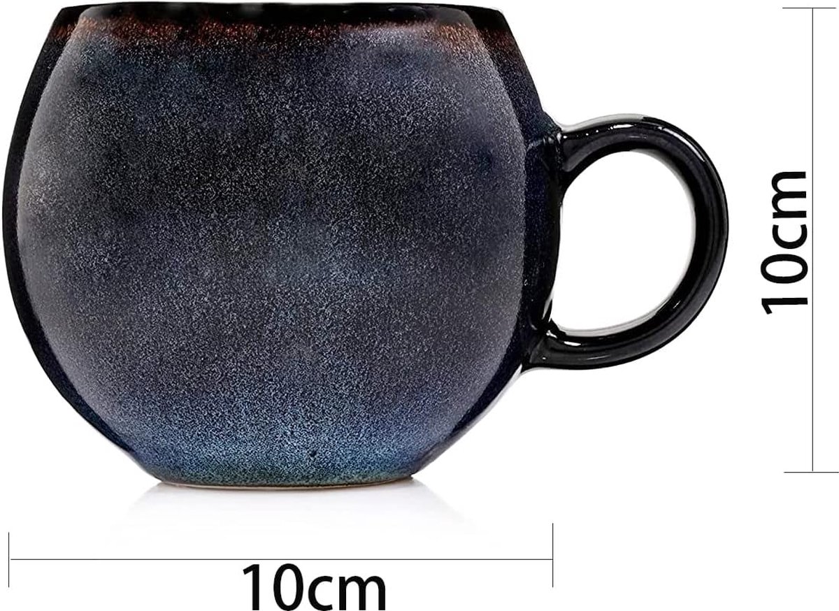 TELANKS Grande tasse à café, tasses à cappuccino en faïence, 500 ml, grande  tasse à café en porcelaine, grande tasse à thé avec anse (bleu) :  : Cuisine et Maison