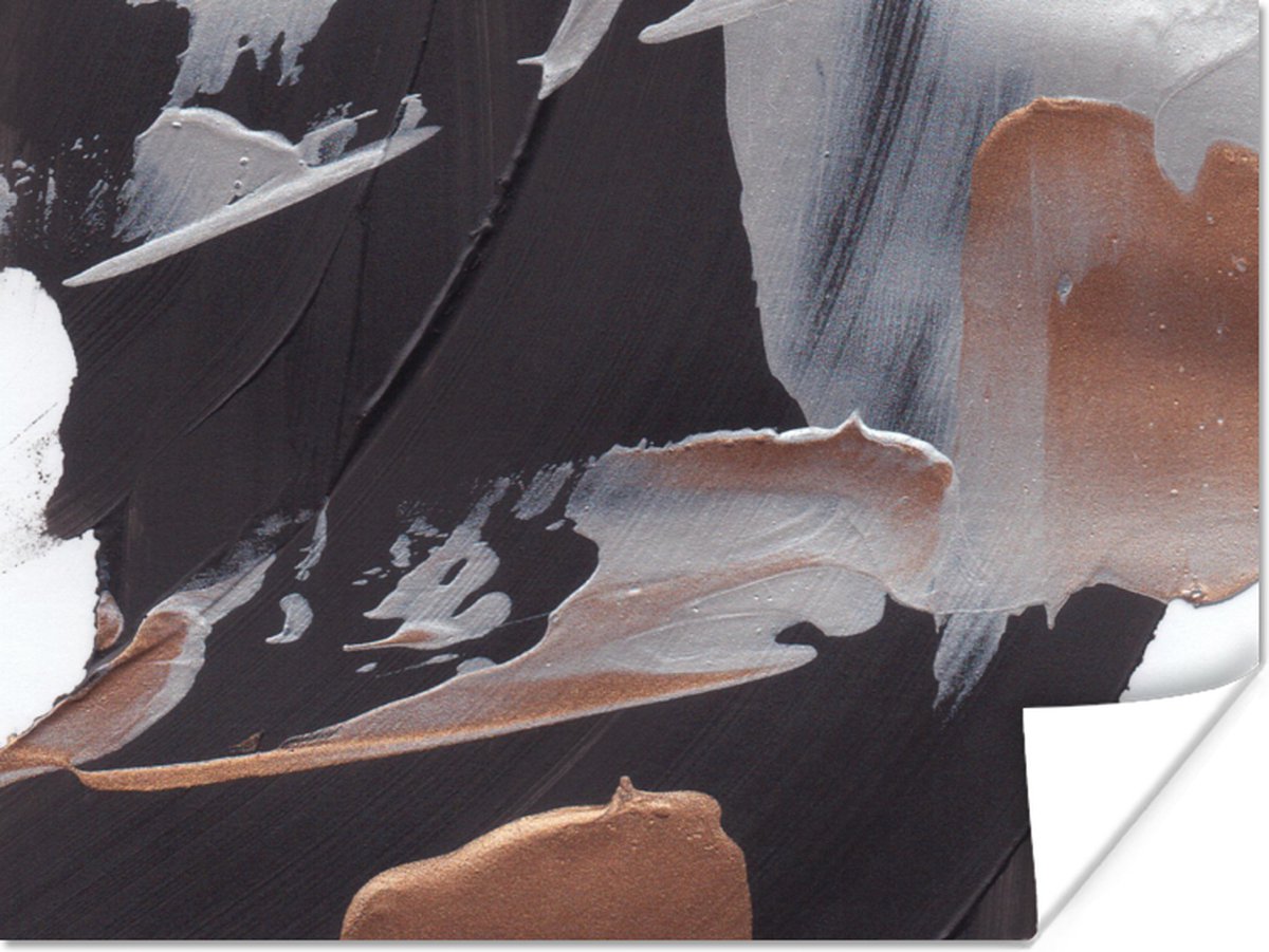 Poster Abstract - Verf - Goud - 120x90 cm