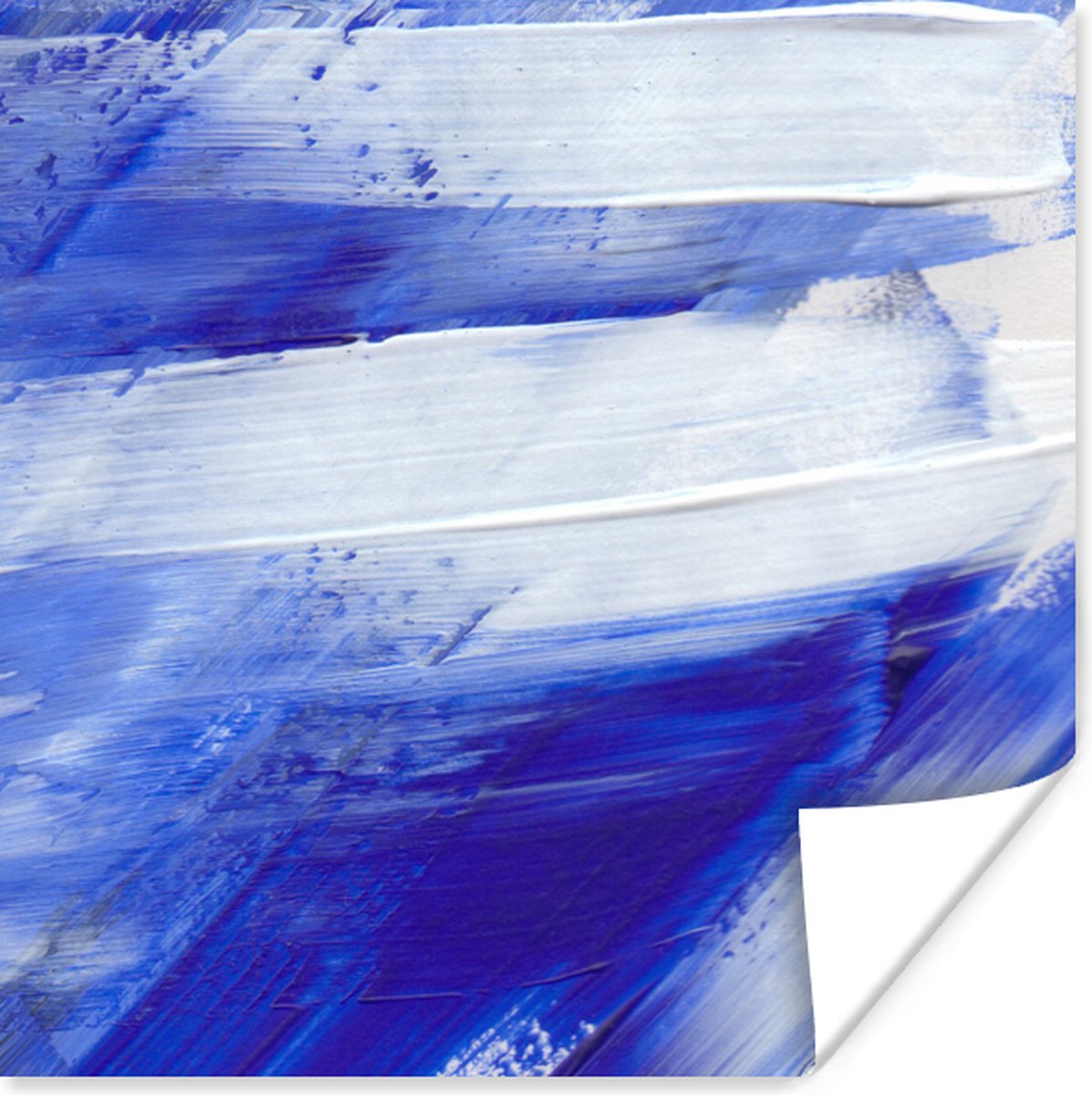 Poster Verf - Design - Blauw - 75x75 cm