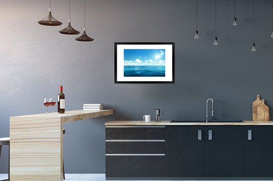 Fotolijst incl. Poster - Zee - Lucht - Zon - 60x40 cm - Posterlijst