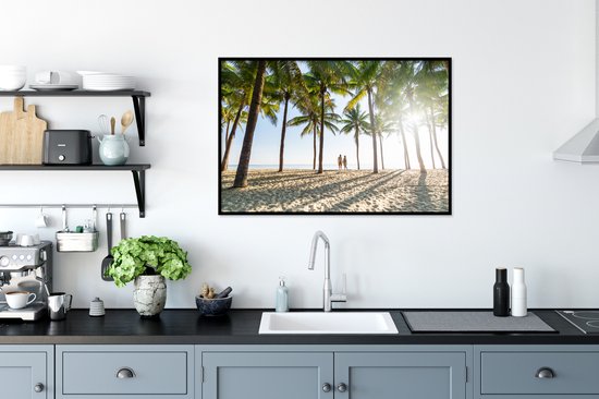 Fotolijst incl. Poster - Strand - Zee - Palmboom - Romantisch - 120x80 cm - Posterlijst
