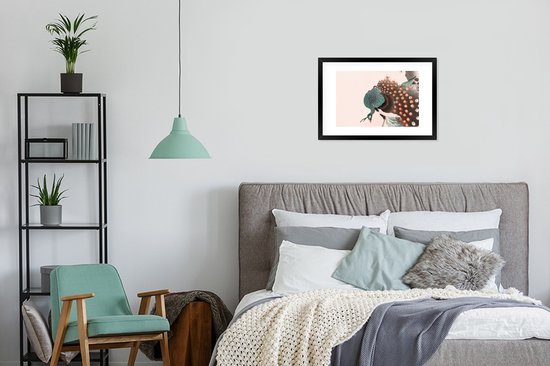 Cadre photo avec affiche - Paon - Japonais - Plumes de paon - Vintage - 60x40 cm - Cadre pour affiche