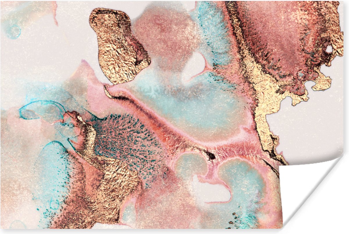 Poster Inkt - Pastel - Abstract - 120x80 cm