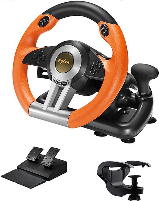 Volant PS4 - Racing Wheel Ps4 Multifonctionnel - Volant de jeu avec  vibrations... | bol