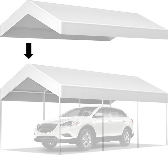 Carports vervangend dak Pe vervangend zeildoek paviljoendak autotent partytent tuintent 3x6m