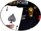 Dibond Ovaal - Azen uit Kaartspel bij Pokeren - 56x42 cm Foto op Ovaal (Met Ophangsysteem)