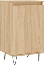 Dressoir met eikenprint en zwarte hairpin poten.