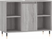 vidaXL - Badkamerkast - 80x33x60 - cm - bewerkt - hout - grijs - sonoma - eikenkleurig