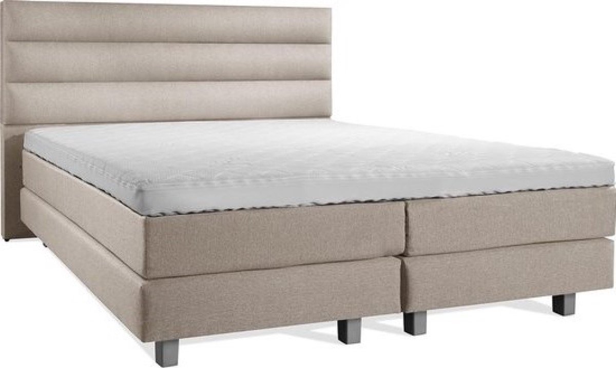 Boxspring Luxe 200x200 Horizon Taupe Lederlook
