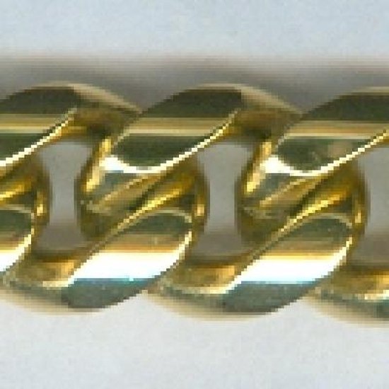 Onbepaald Halsketting in goudkleurig edelstaal, gourmet 10 mm. 50 cm