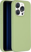 Accezz Hoesje Geschikt voor iPhone 15 Pro Hoesje Siliconen - Accezz Liquid Silicone Backcover Geschikt voor MagSafe - Groen