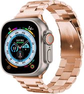 iMoshion Bandje Geschikt voor Apple Watch Bandje Series 1 / 2 / 3 / 4 / 5 / 6 / 7 / 8 / 9 / SE / Ultra (2) - 42 / 44 / 45 / 49 mm - iMoshion Stalen band - Rosé Goud