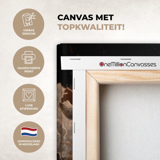 Canvas schilderij - Pistool goud 140x90 - Kamer decoratie accessoires abstract - Gouden schilderijen woonkamer - Luxe wanddecoratie slaapkamer - Muurdecoratie keuken - Wanddoek... - Afbeelding 5