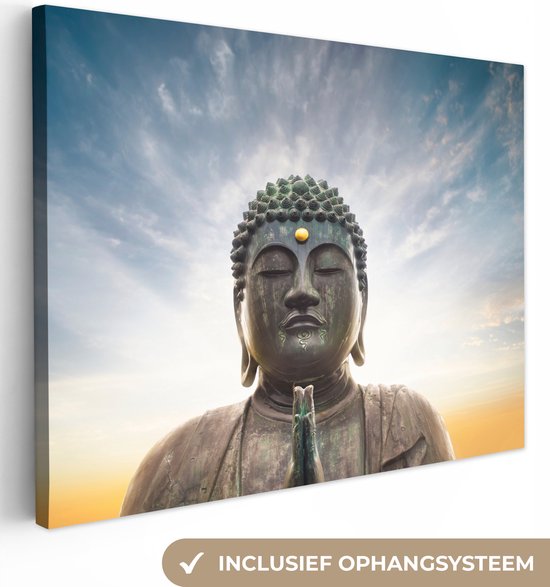 Tableau Sur Toile XL Tête De Bouddha - Décoration Murale Neuve