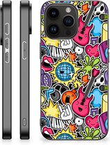 Telefoon Hoesje Geschikt voor iPhone 15 Pro Max Hoesje met Zwarte rand Punk Rock
