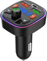 Auto-audiospeler en Mp3-radio - Dubbele snelle USB-oplader - FM-zender - Bluetooth-verbinding - Zwart