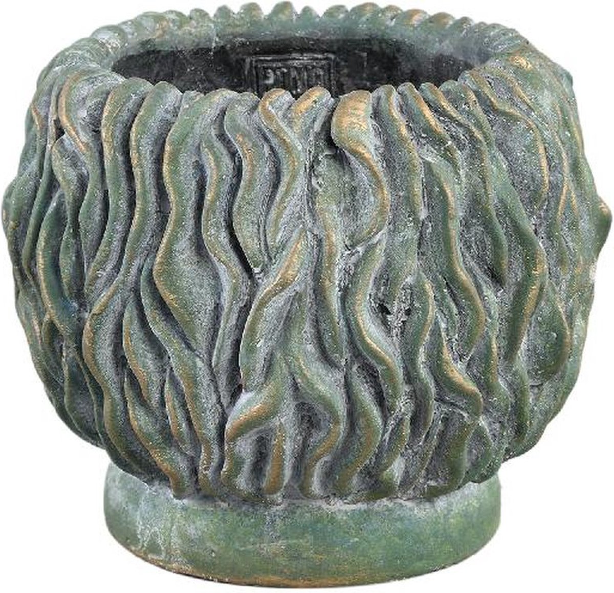 PTMD Bloempot Brendan - 20x20x17 cm - Cement - Goud