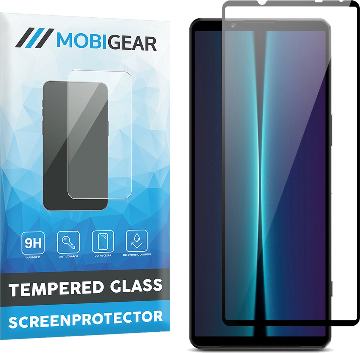 Mobigear Screenprotector geschikt voor Sony Xperia 1 V Glazen | Mobigear Premium Screenprotector - Case Friendly - Zwart