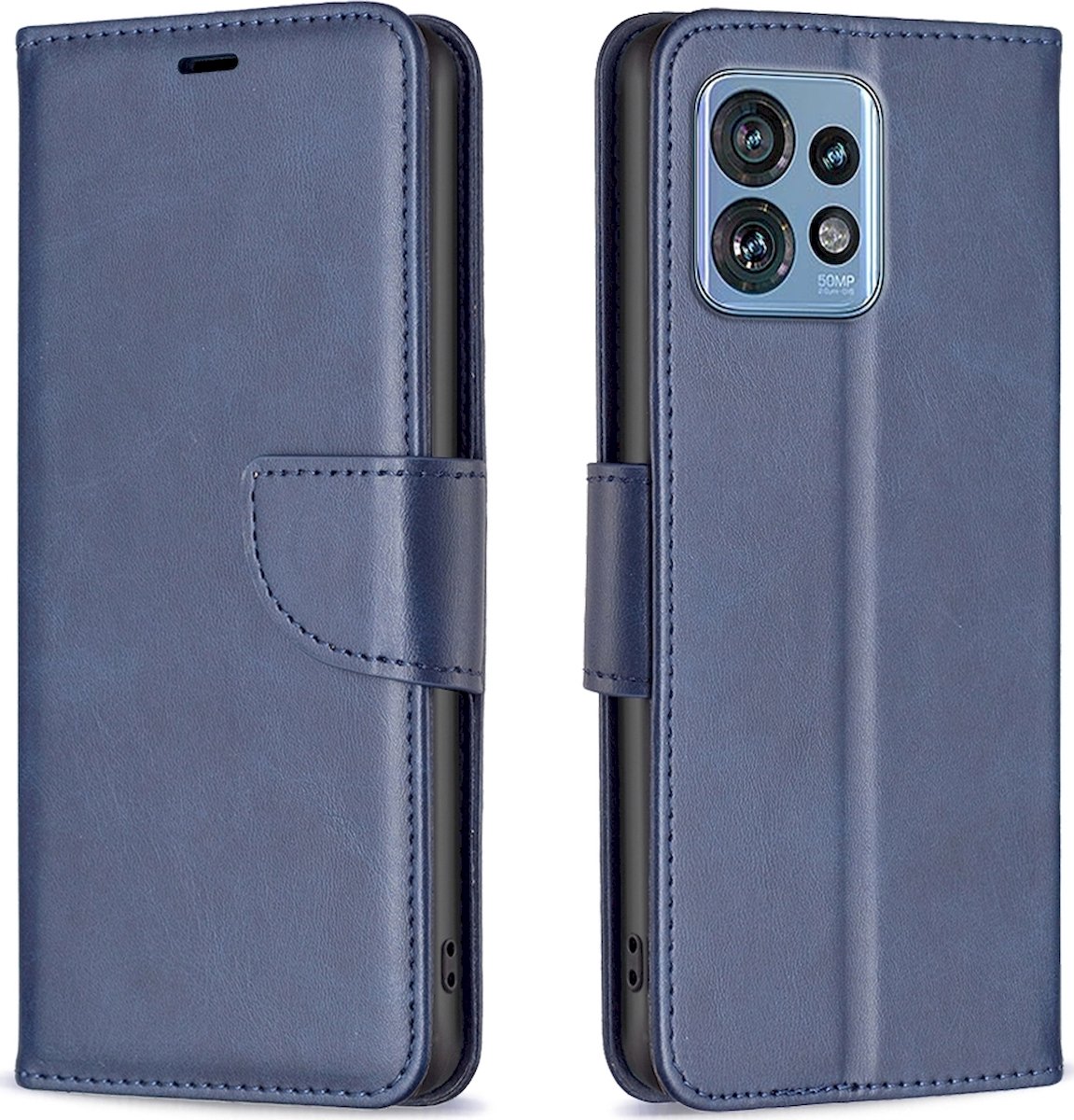 Mobigear Telefoonhoesje geschikt voor Motorola Edge 40 Pro Hoesje | Mobigear Excellent Bookcase Portemonnee | Pasjeshouder voor 3 Pasjes | Telefoonhoesje voor Pinpas / OV Kaart / Rijbewijs - Blauw