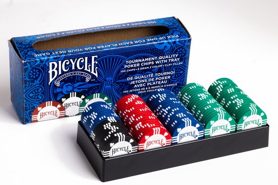 Foto: Bicycle poker chips 8 gram klei 100 stuks