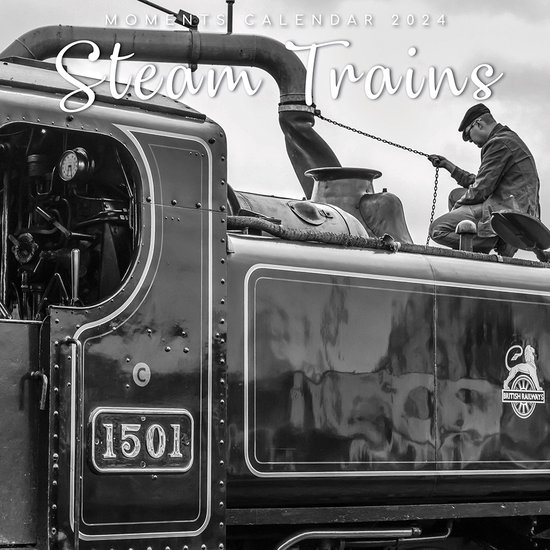 Steam Trains Kalender 2024 Black and White bol